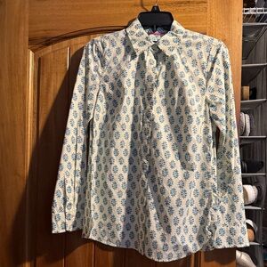 Talbots Blue and Cream Button Down Shirt